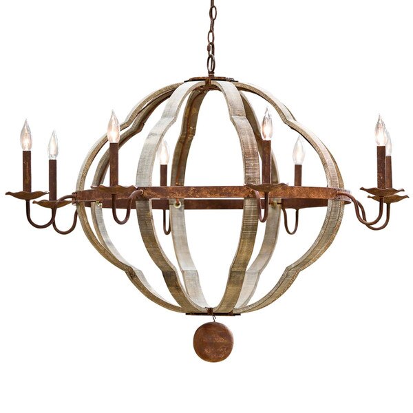 Wooden Quatrefoil Chandelier